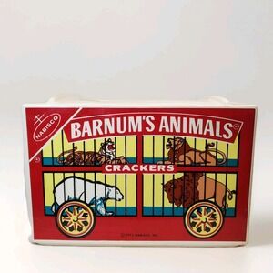 Vintage Barnum's Animal Crackers Cookie Jar Clown Circus 1972 Nabisco NO LID‎